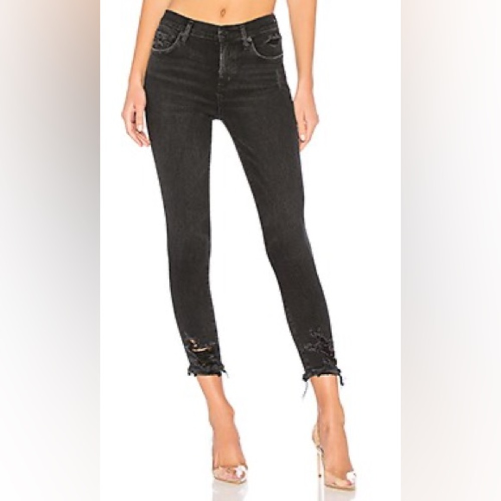 AGOLDE Sophie High Rise Skinny Crop in Temple (Black) Size 26 Premium Denim Jean